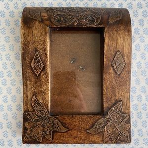 4x6 Wood and hammered metal picture frame